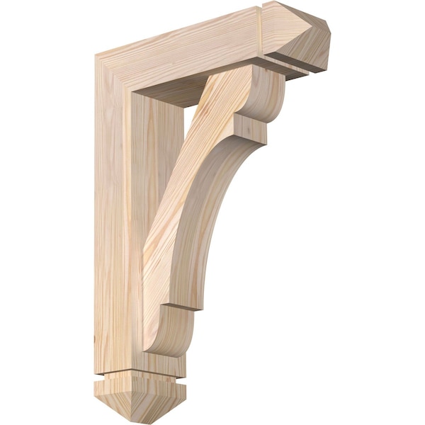 Ekena Millwork Olympic Arts and Crafts Smooth Bracket w/ Offset Brace, Douglas Fir, 5 1/2"W x 18"D x 26"H BKT0604X18X26OLY03SDF - main